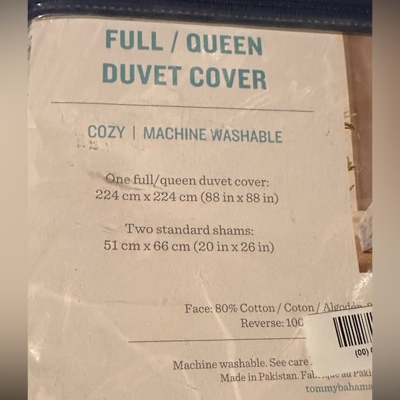 Tommy Bahama Beachway Blooms Reversible Grey Duvet Cover Set Queen - Picture 7 of 7